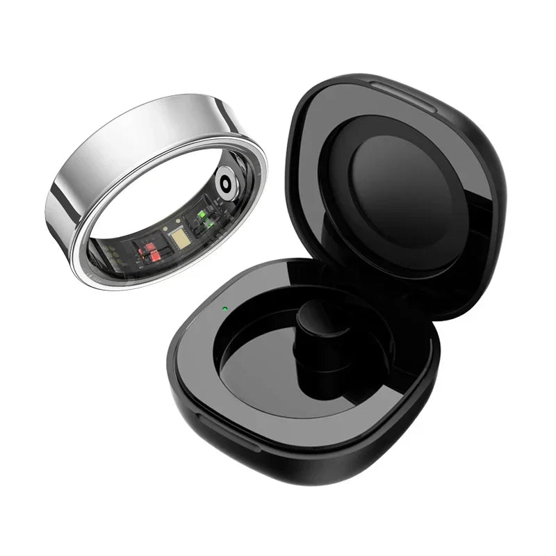 Smart Ring Heart Rate Blood Pressure Sleep Monitoring Motion Tracking Waterproof Men Women Smart Ring for Android Holiday Gift