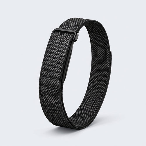 Black woven smart band, studio view