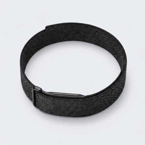 Black woven smart band from above